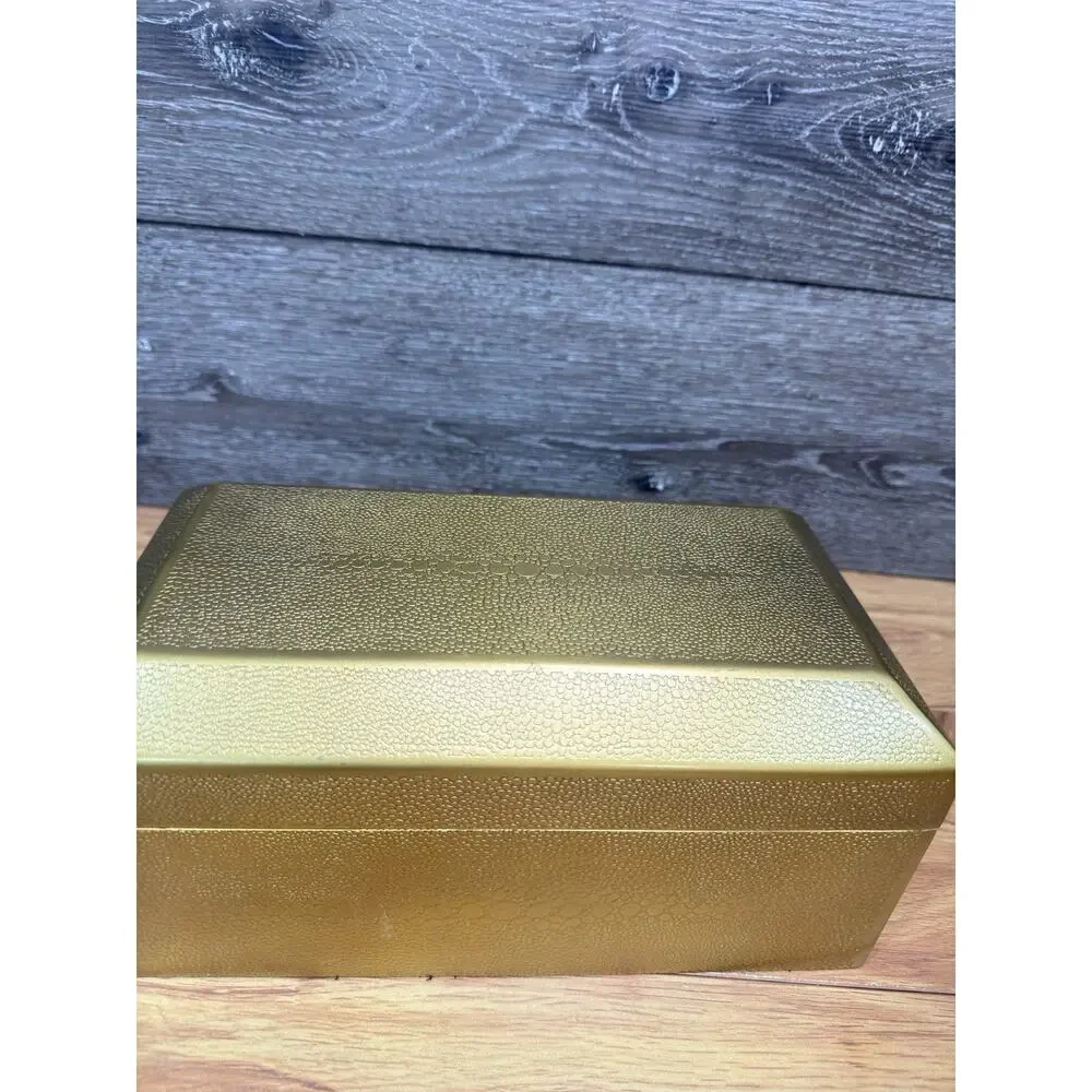 Restoration Hardware RH Etched Brass Faux Shagreen Decorative Box 11x6x5”